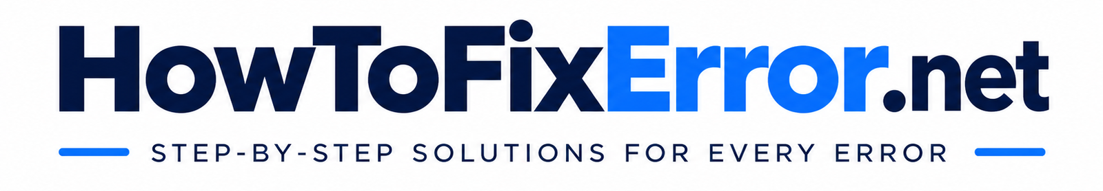 How To Fix Error